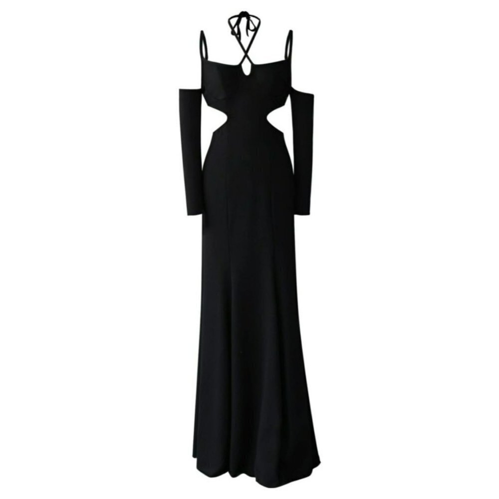 NEW Rayane‎ Bacha | New Sardinia Dress Black Cut-Outs Sz 34/2